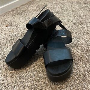 Women's Black Platform Sandals